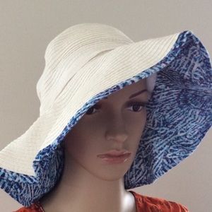 D&Y women’s blue white straw sun hat